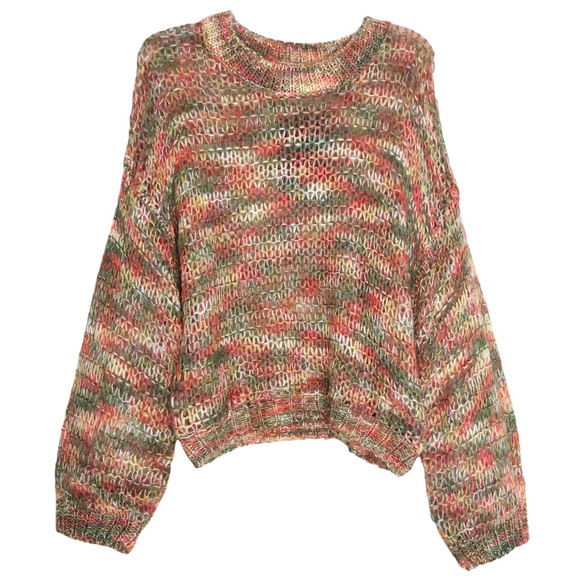 Le Lis Sweaters - Le lis Slouchy Bubble Sleeve Drop Shoulder Crew Neck Open Knit Womens Size Small